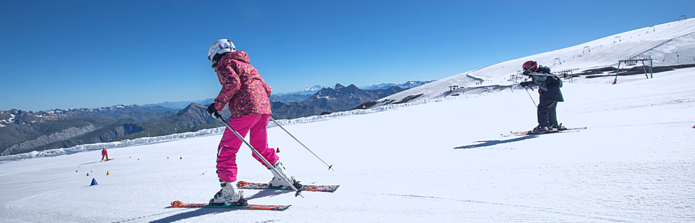 Glacier skiing in summer at Les Deux Alpes Glacier skiing in summer at Les Deux Alpes