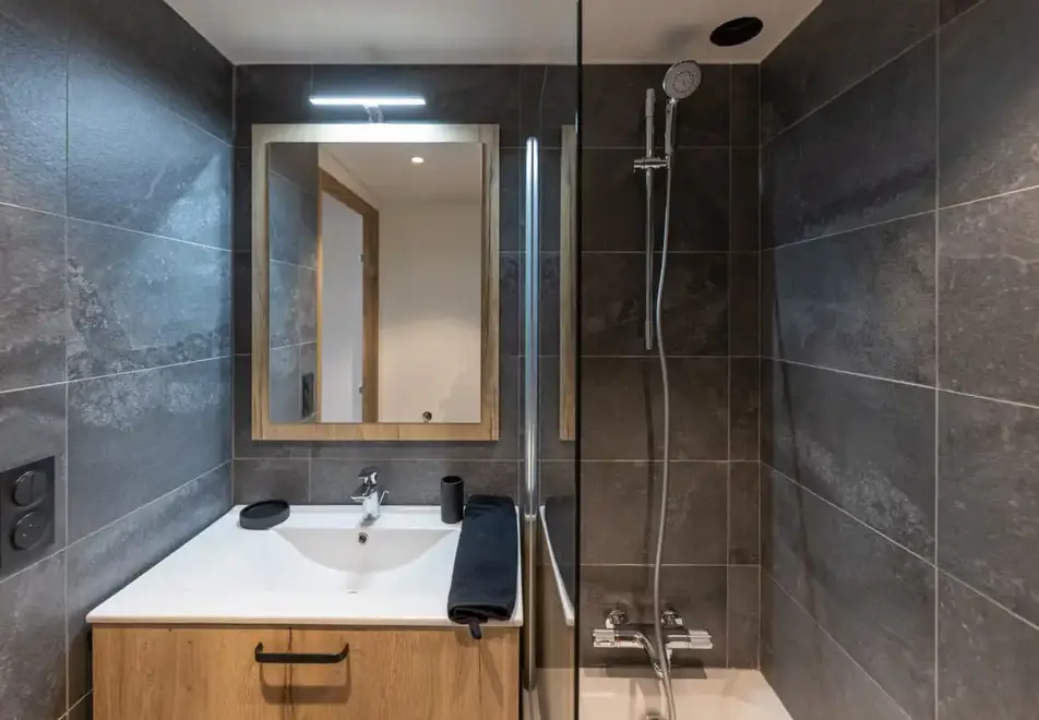 Cristal Lodge, Serre Chevalier (self catered apartments) - Typical bathroom style