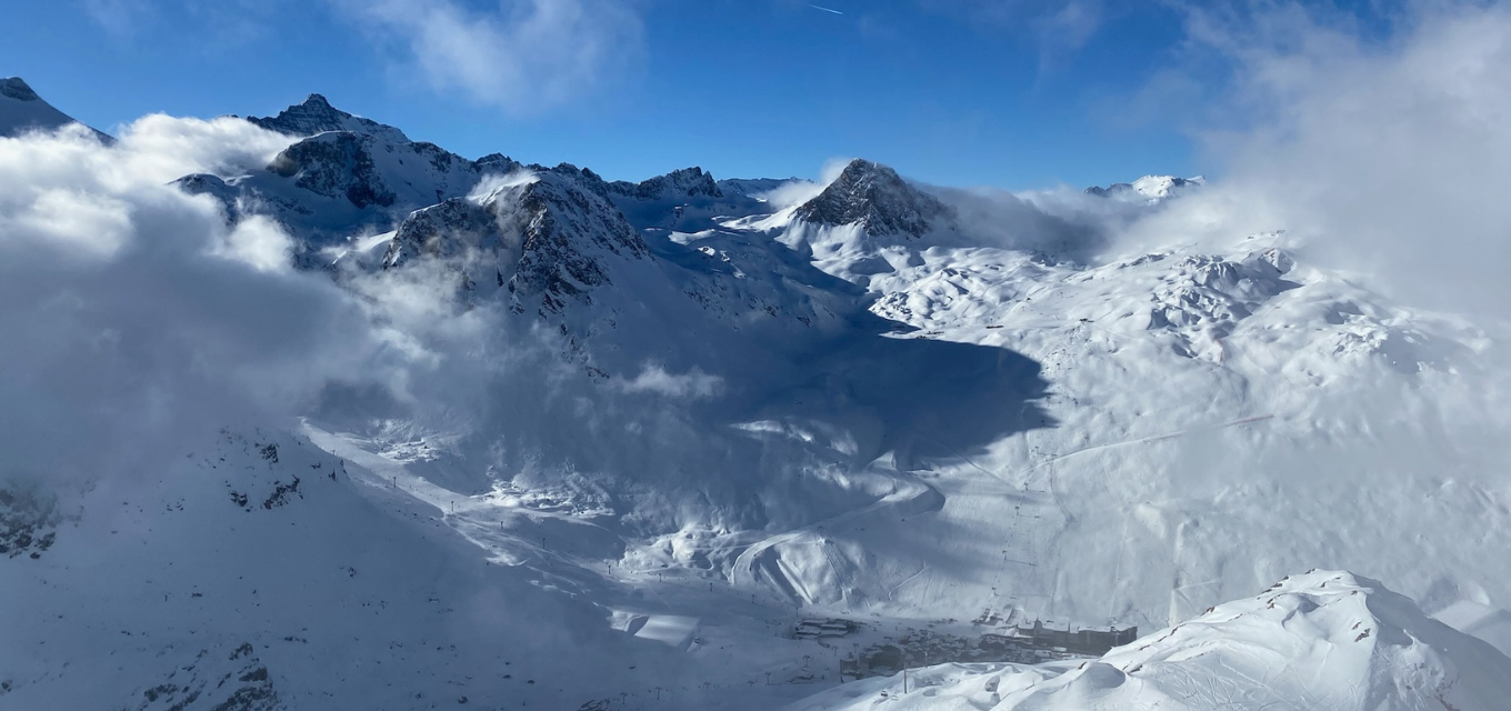 View Of Tignes Val Claret Above Clouds