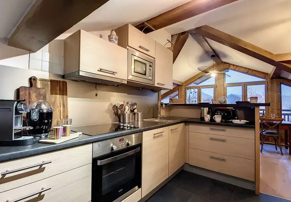 3 bedroom apartment in Saint Martin de Belleville (self catered) - Open plan kitchen/dining