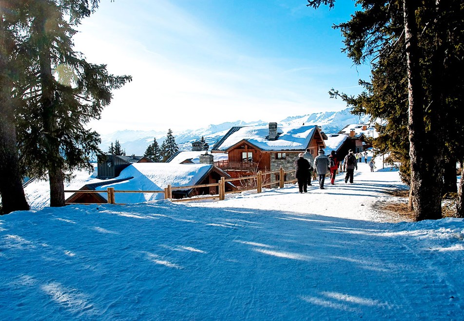 La Rosiere Ski Resort - Lit walkway from Les Eucherts to La Rosiere centre