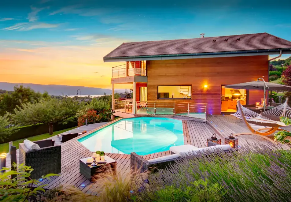 Villa Flying Dragon, Lake Annecy (self catered chalet) - Outdoor pool and terrace