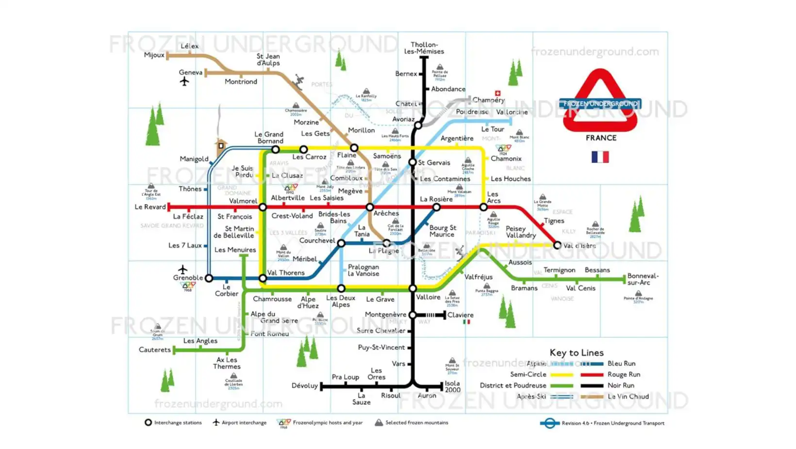 French Alps Tube Map