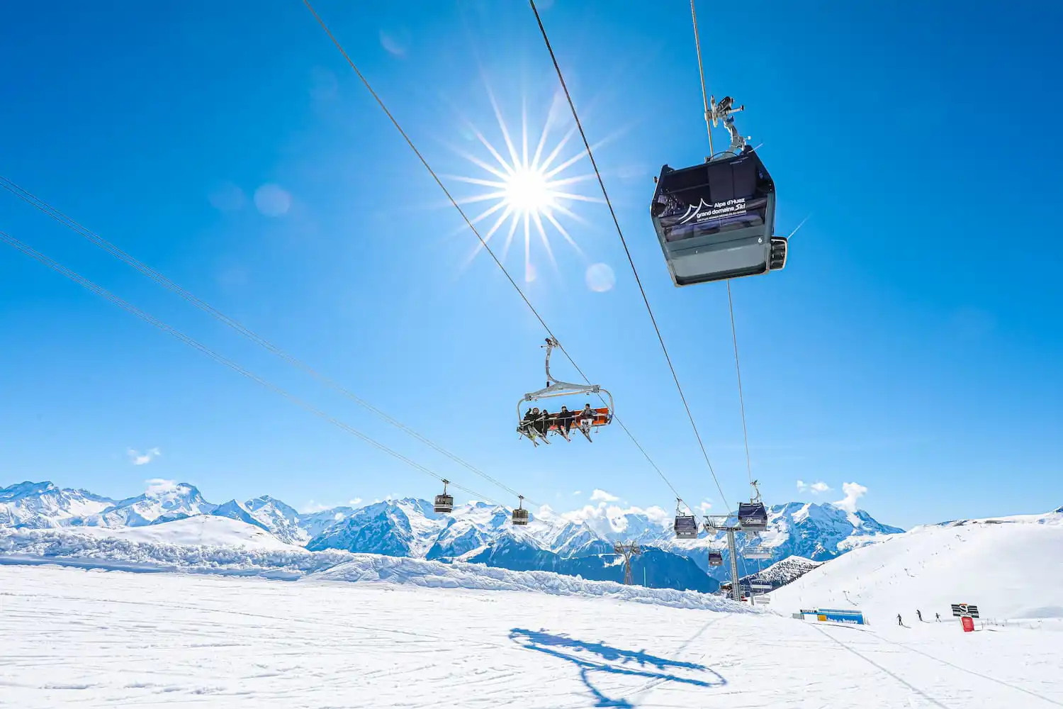 Alpe d'Huez in the Isere area of the French Alps Alpe d'Huez in the Isere area of the French Alps