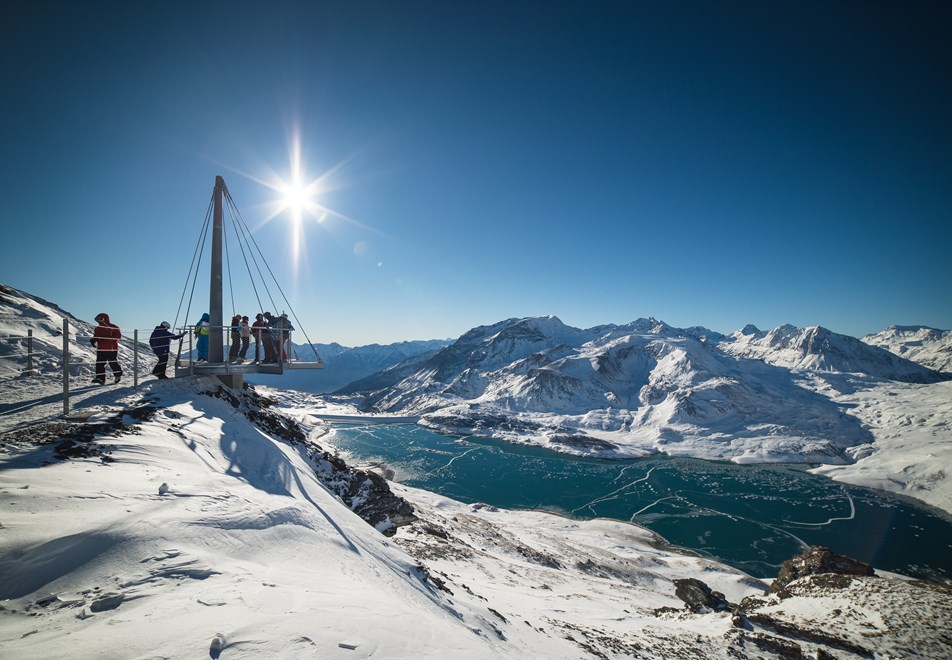 Val Cenis Ski Resort - View point at 2800m over Lac du Mont Cenis