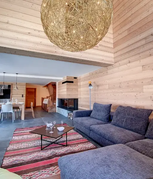 Chalet Rocher, Le Bettex (self catered chalet) - Living/dining area