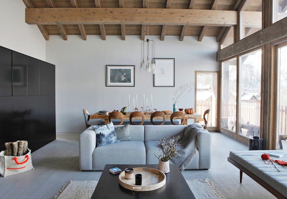 Home (Chalet 1), St Martin de Belleville (self catered chalet) - Living/dining area with balcony