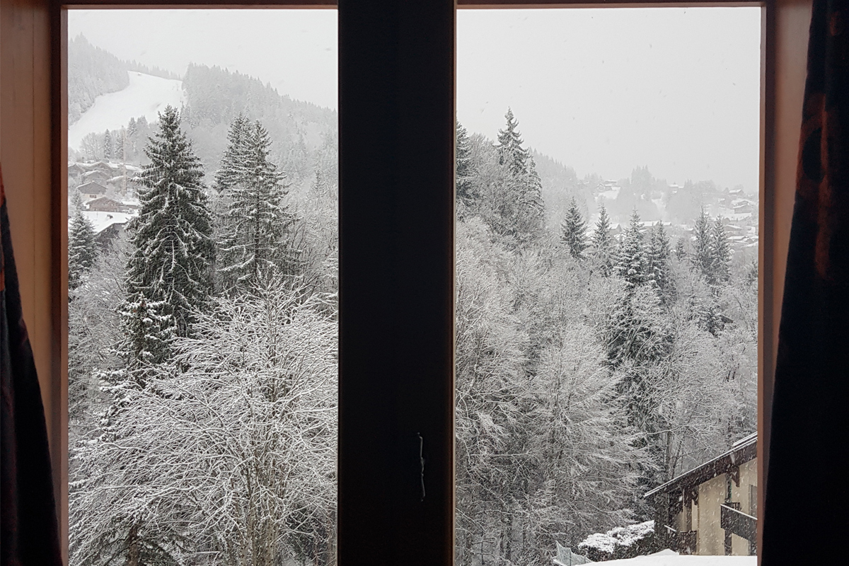 View of the timalets slope from Chalets de Leana