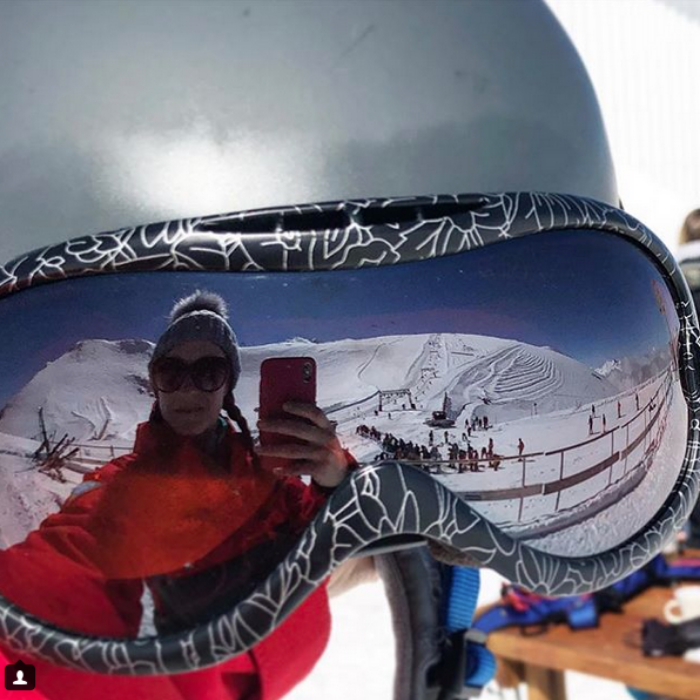 Cool ski goggle shot