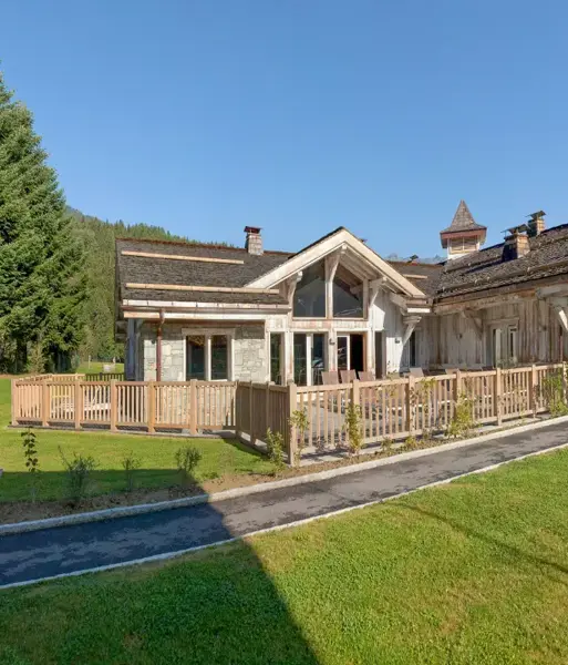 Le Hameau de Pierre Blanche, Les Houches (self catered apartments) - Exterior shot in summer