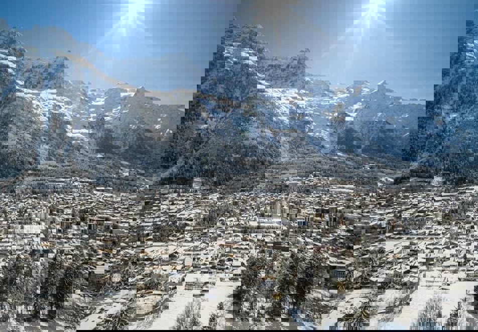 Aerial view of Chamonix