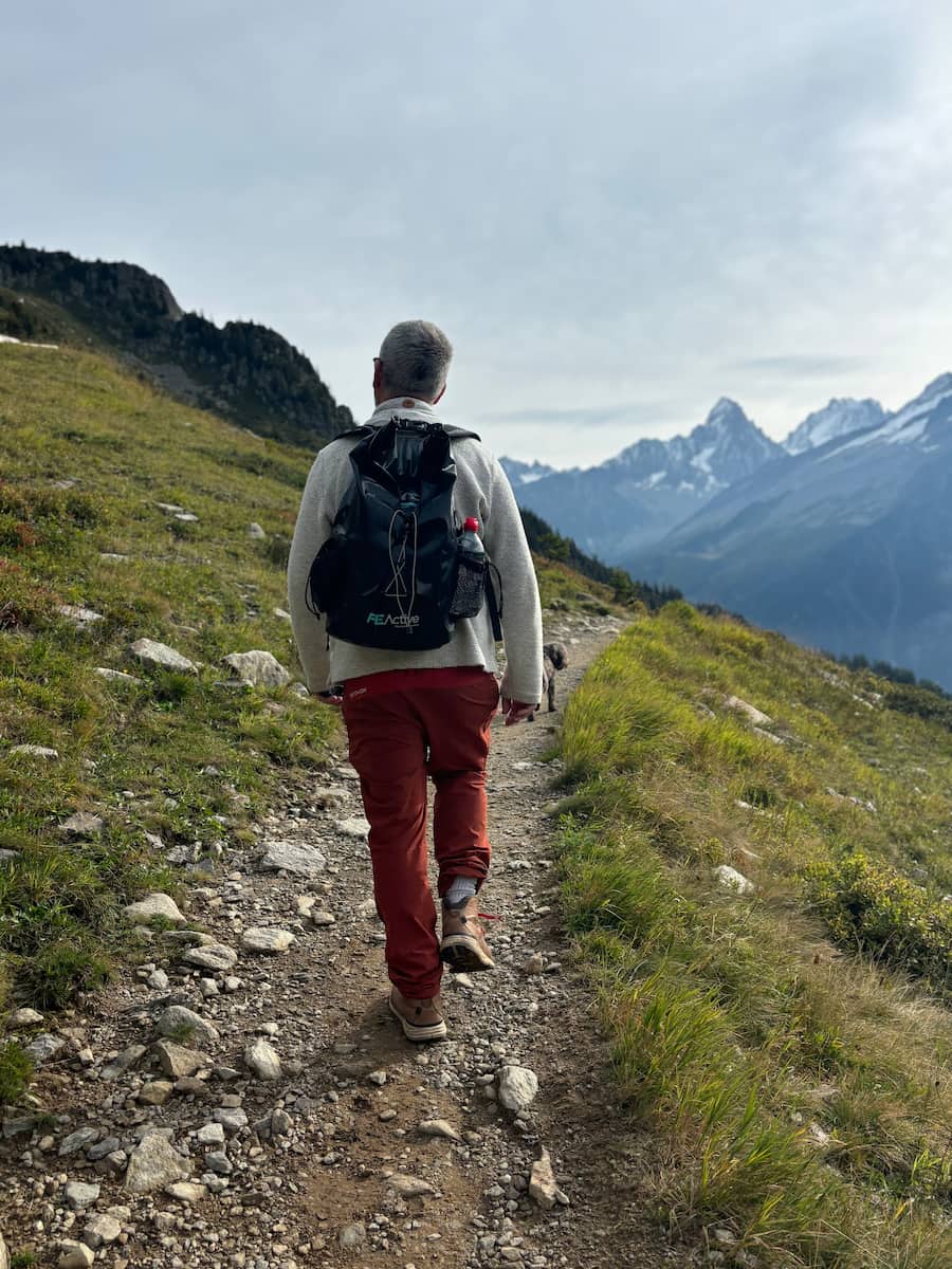 Dad & Bertie Hiking Near Chamonix