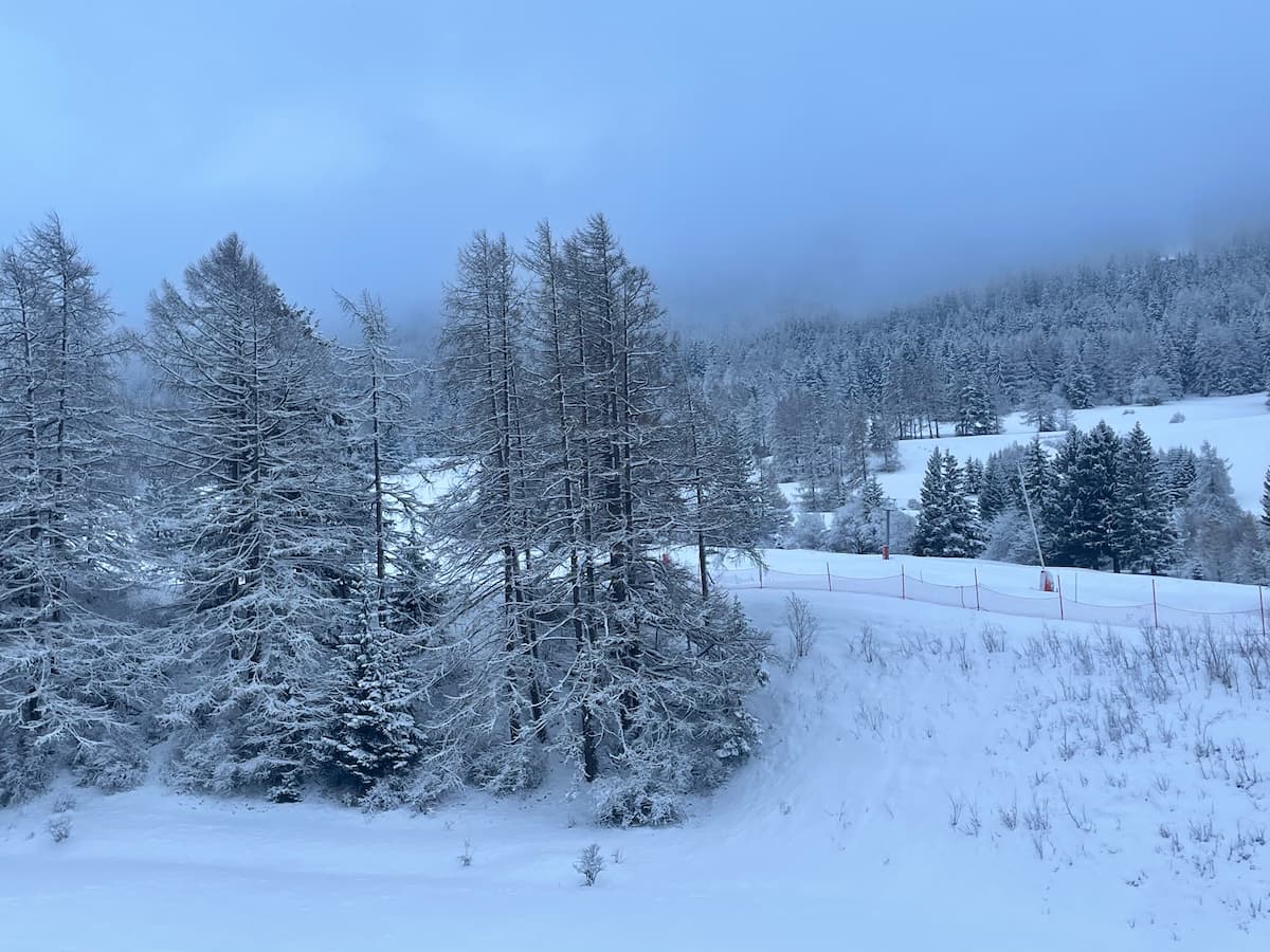 Snowy View From Chalets De Flambeau Apartment In Val Cenis
