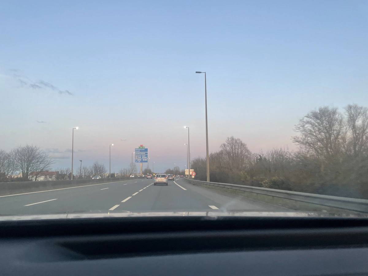 Driving To The French Alps At Dusk