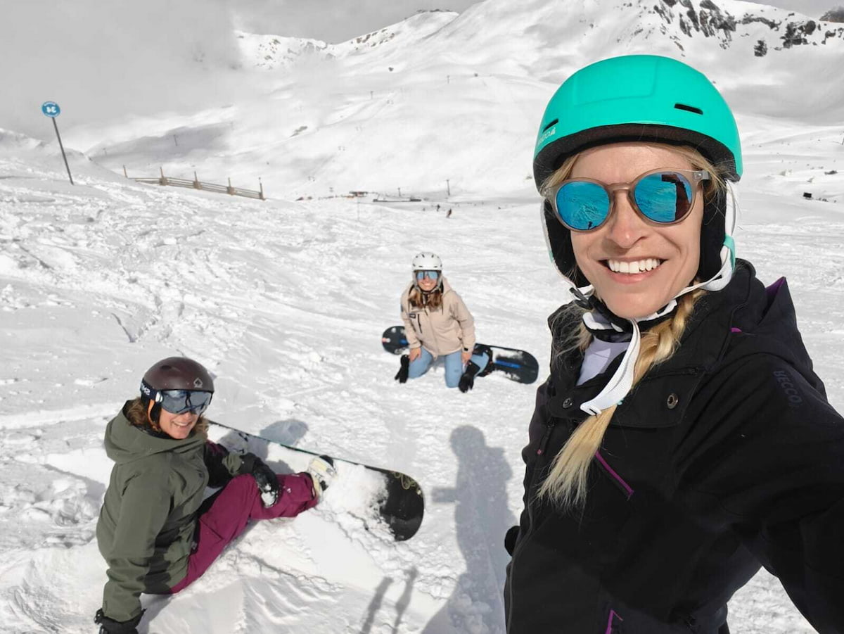 Snowboarders In Tignes