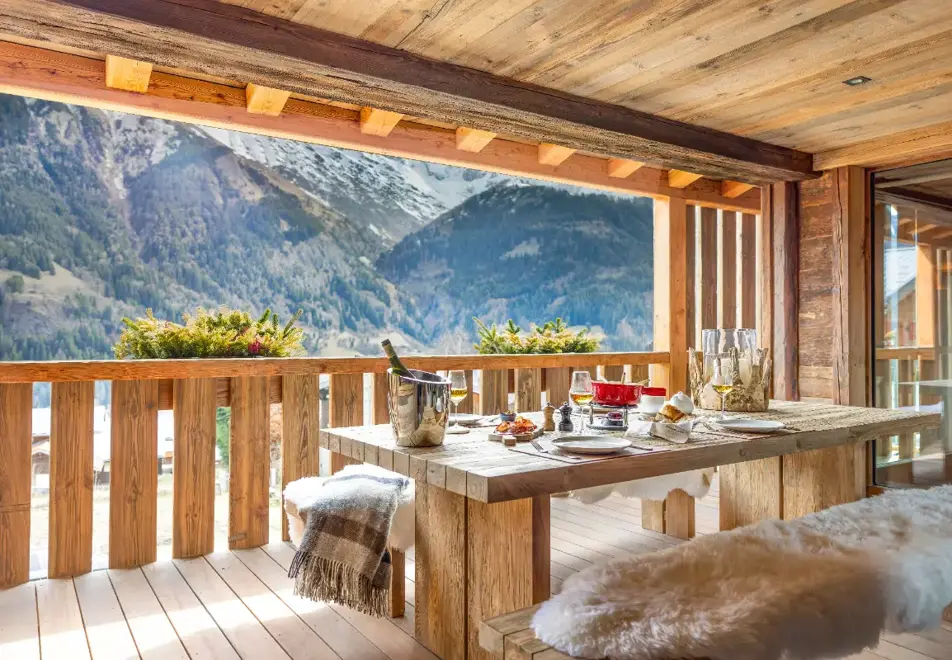 Ancolie, St Nicolas de Veroce (chalet) - Terrace views