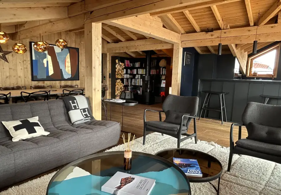 Chalet Fabriel, Montgenevre (self catered chalet) - Open plan living space over 2 floors