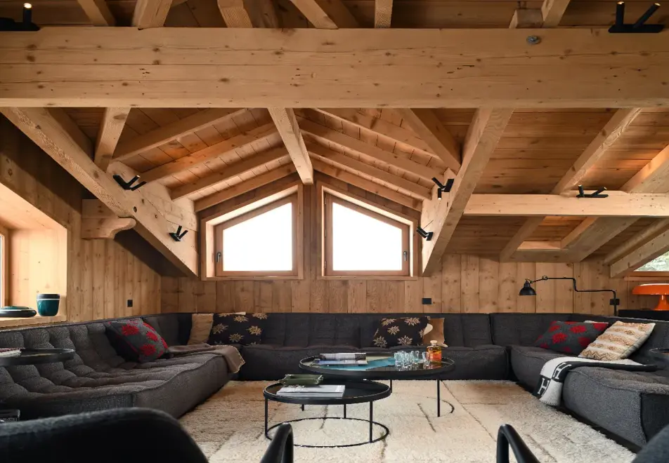 Chalet Fabriel, Montgenevre (self catered chalet) - Open plan living space over 2 floors