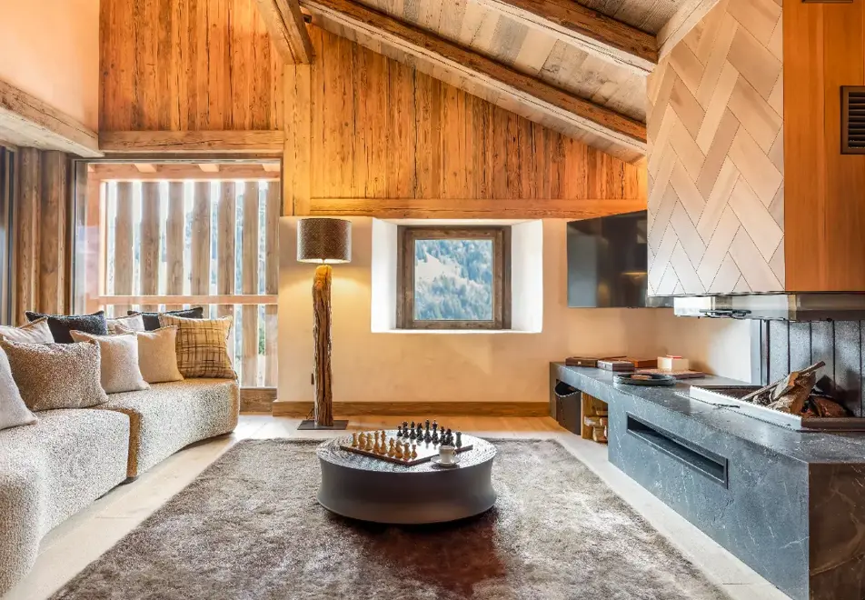 Ancolie, St Nicolas de Veroce (chalet) - Living area