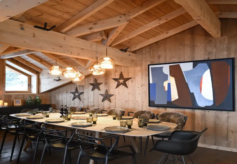 Chalet Fabriel, Montgenevre (self catered chalet) - Open plan living space over 2 floors