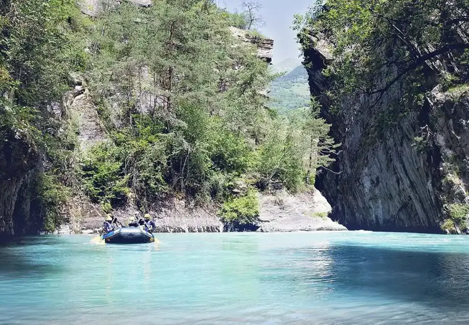 La Plagne rafting down in the valley