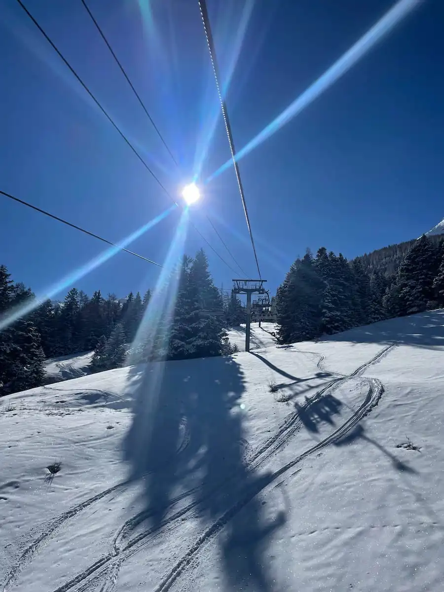 Val Cenis Chairlift On A Bluebird Day