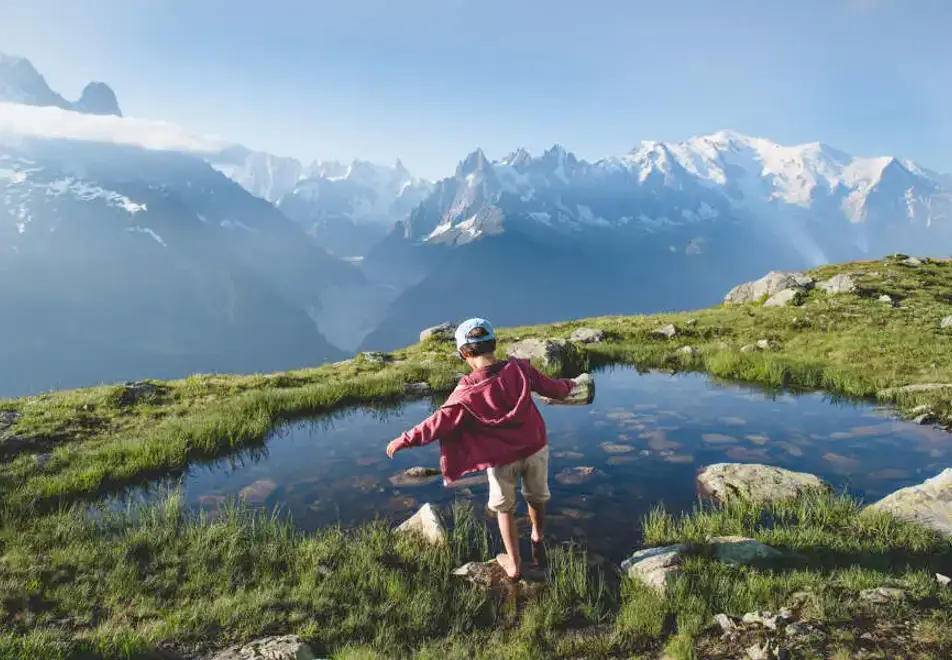 Chamonix walking in mountains